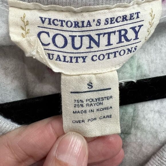 Victoria’s Secret Country Gray Purple Floral One Piece Soft Pajamas - Picture 4 of 9